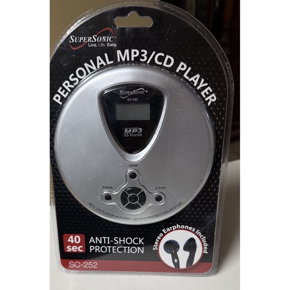 Super Sonic SC-252 Personal MP3/CD Player anti-shock protection‎ Sealed New
